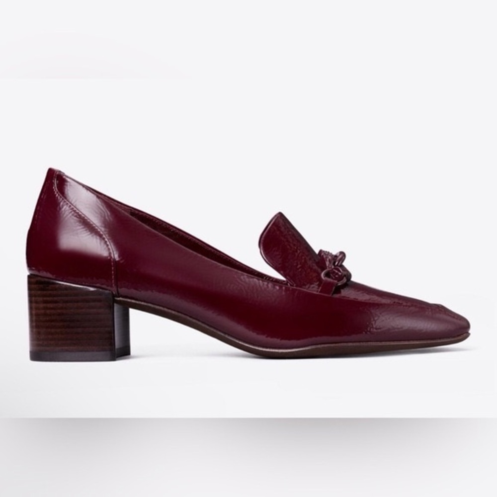 Tory Burch JESSA HEELED LOAFER in Burgundy Size 6 - never worn - Picture 3 of 6